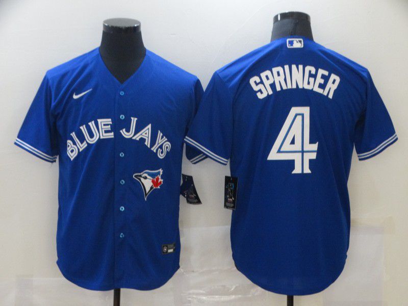 Men Toronto Blue Jays 4 Springer Blue Game Nike MLB Jerseys